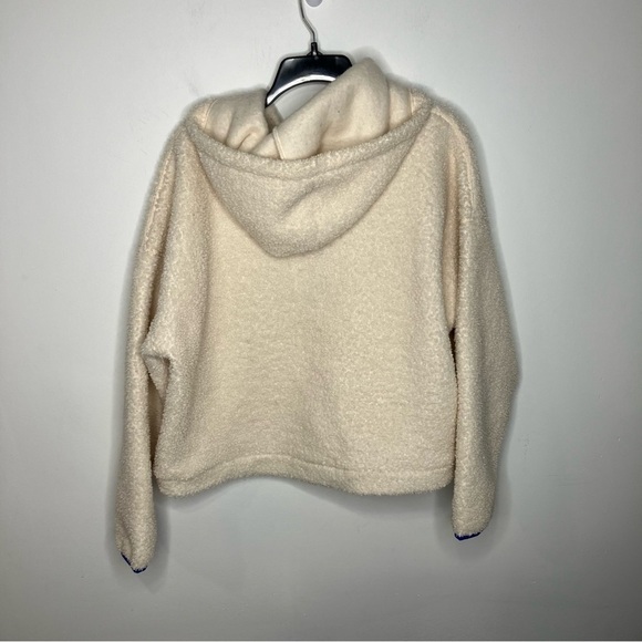 Wild Fable off white Sherpa hooded pullover quarter zip size large - Picture 7 of 7